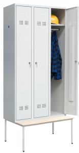 Kleiderschrank 3 Abteile mit Sitzbank